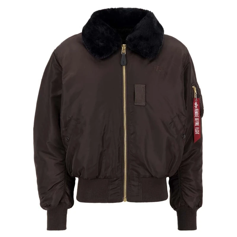 Alpha Industries B15 comfortable bomber jacket for men Hunter Brown