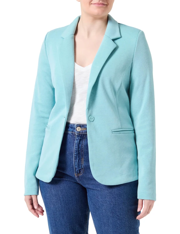ICHI Women's IHKATE Pique BL Business Casual Blazer, 155210/Nile Blue, S