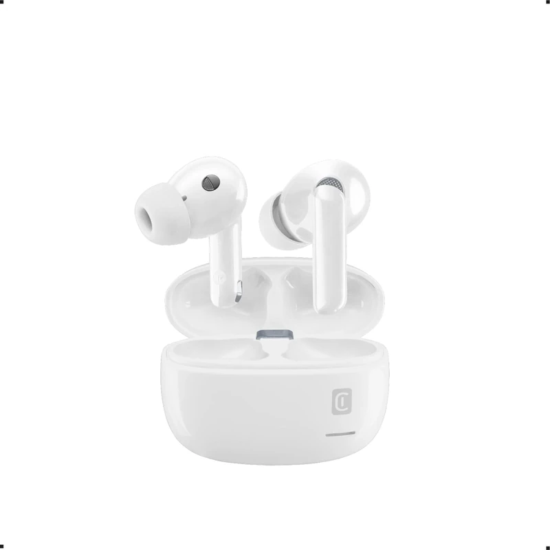 cellularline - Eclipse - Wireless in-ear headphones with charging cradle - Bluetooth - With ANC and ENC technology - Total playing time 18 hours - White