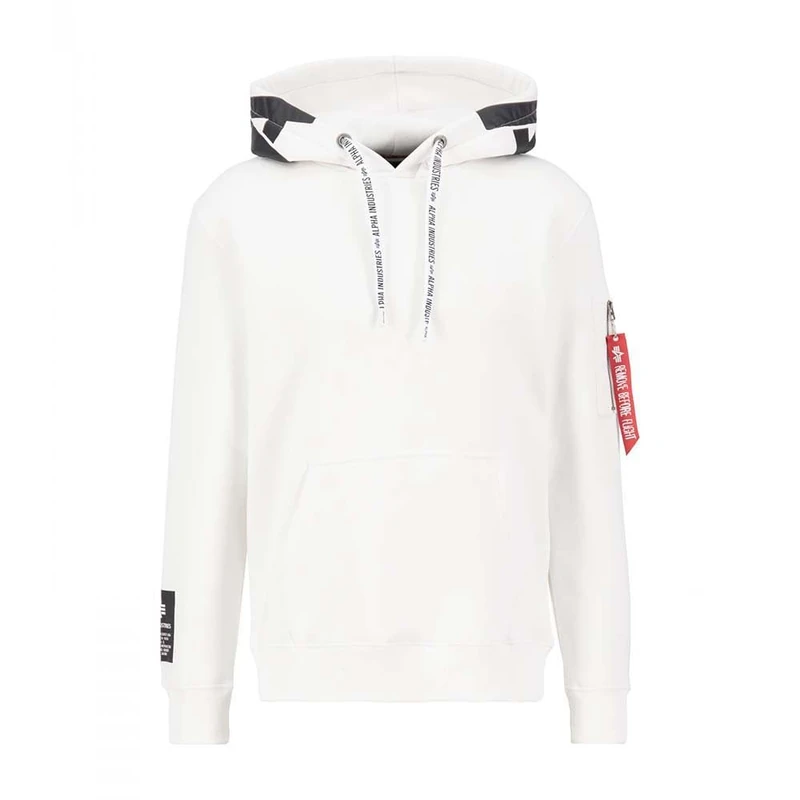Alpha Industries Alpha Hooded Sweat for Men White/Black