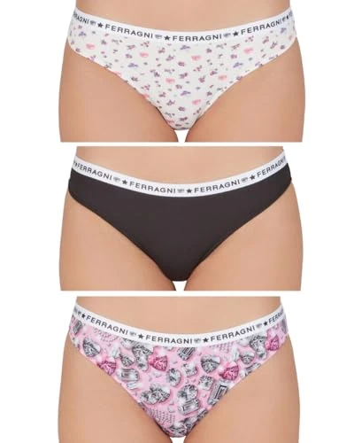 Ferragni Chiara Fashion Tripack Briefs Kit 3 x Underpants Gift Idea Underwear Set, Multi Pattern, M - Image 1