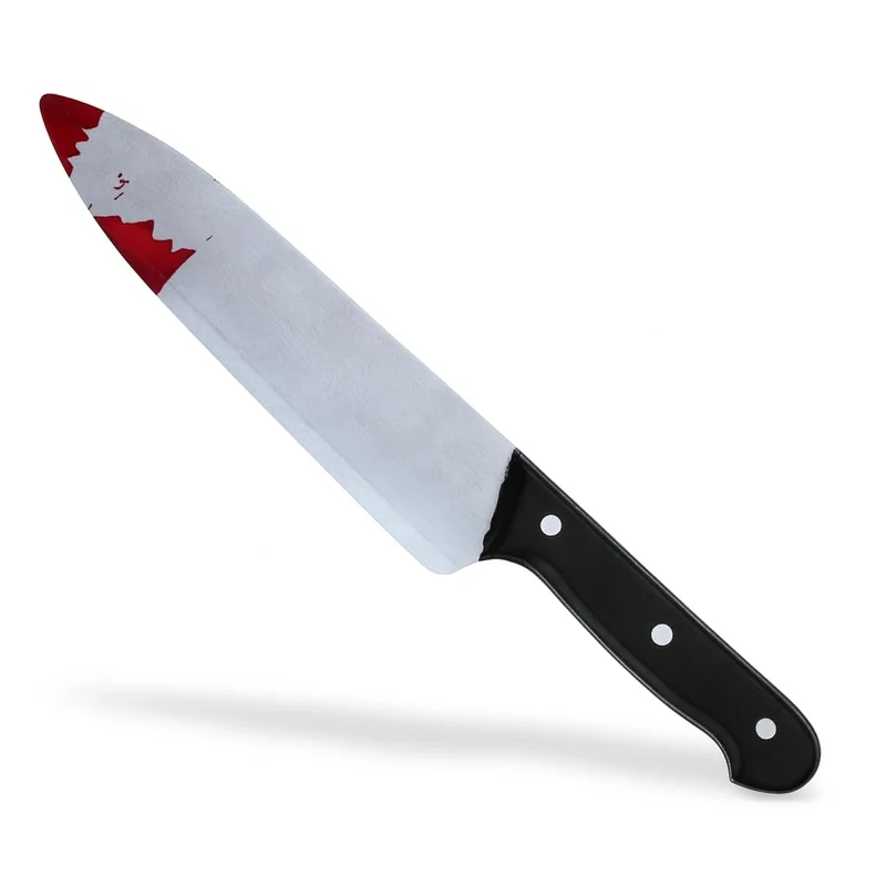 Lizzy Large Bloody Knife 31cm Halloween Prop Weapon Fake Knife with Blood Splatter for Trick or Treat Fancy Dress Costume