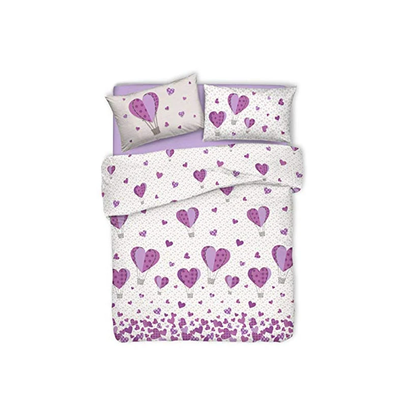 PENSIERI DELICATI 100% Cotton Double Duvet Cover Set Complete with Duvet Cover 250 x 200 cm and 2 Pillowcases 52 x 82 cm Made in Italy Machine Washable at 40 °C - Image 1