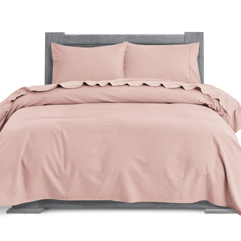 Elegant Comfort Soft 4-Piece 100% Turkish Cotton Flannel Sheet Set - Premium Quality, Deep Pocket Fitted Sheet, Ultra Soft, Cozy Warm Flannel Sheets - King, Dusty Rose