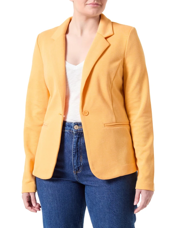 ICHI Women's IHKATE Pique BL Business Casual Blazer, 151058/Radiant Yellow, XS