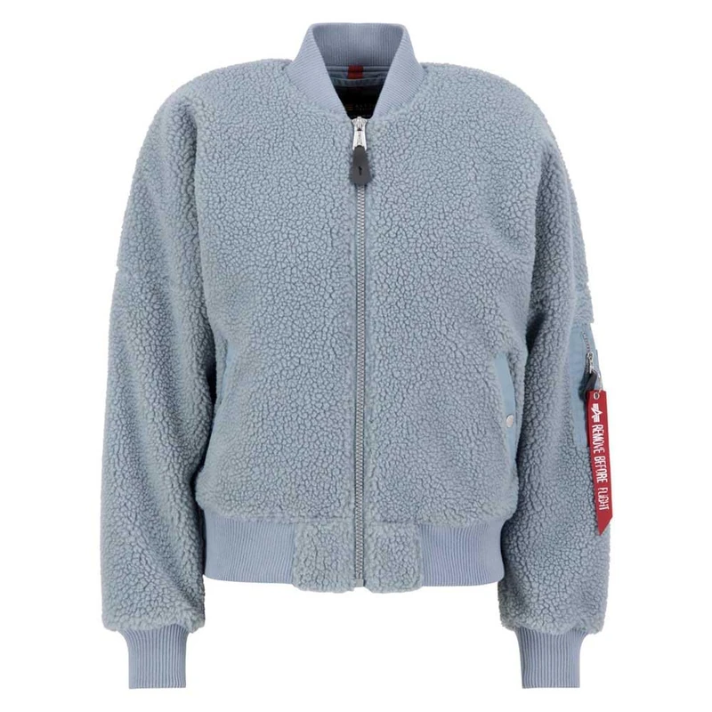Alpha Industries MA-1 VF Teddy Bomber Jacket for Ladies Greyblue - Image 1