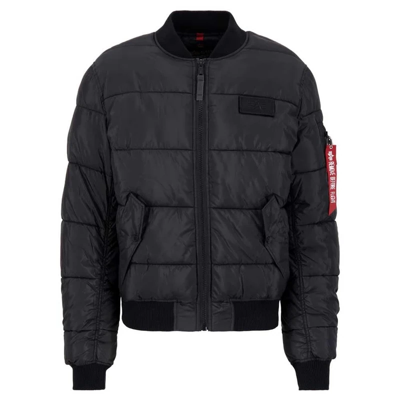Alpha Industries Men's MA-1 Puffer Bomber Jacket, Black, XXXL
