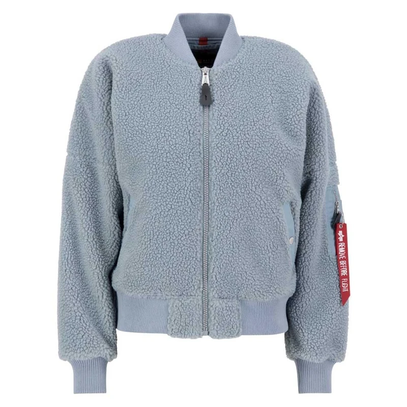 Alpha Industries MA-1 VF Teddy Bomber Jacket for Ladies Greyblue