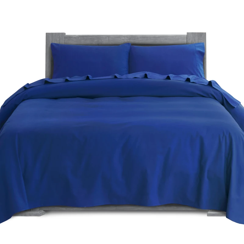 Elegant Comfort Soft 4-Piece 100% Turkish Cotton Flannel Sheet Set - Premium Quality, Deep Pocket Fitted Sheet, Ultra Soft, Cozy Warm and Anti-Pill Flannel Sheets - Cali King, Royal Blue