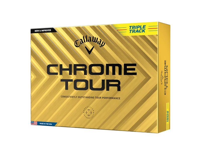 Callaway Golf Chrome Tour Golf Ball, Triple Track, Yellow