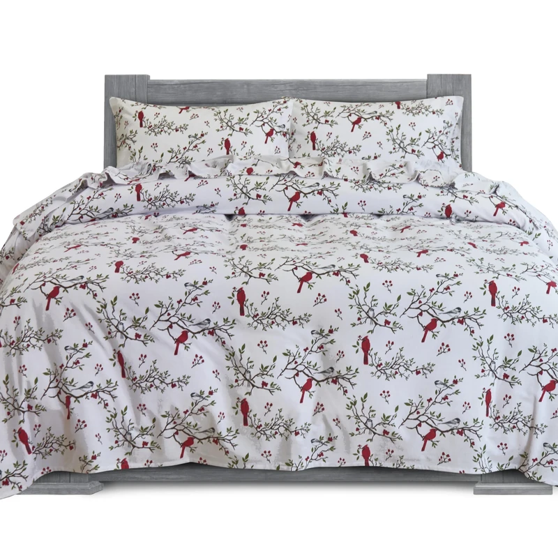 Elegant Comfort Soft 4-Piece 100% Turkish Cotton Flannel Sheet Set - Premium Quality, Deep Pocket Fitted Sheet, Ultra Soft, Cozy Warm Flannel Sheets - Full, Cardinal