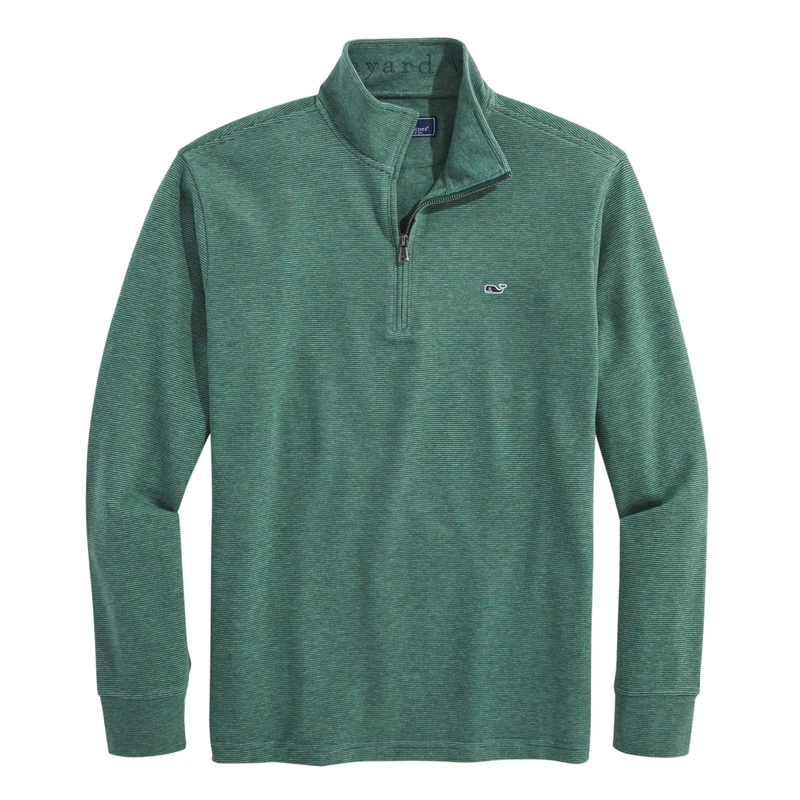 Vineyard Vines Men's Saltwater Quarter-Zip Pullover Sweater, Charleston Green, S