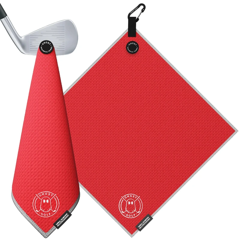 GHOST GOLF Magnetic Golf Towel, Red