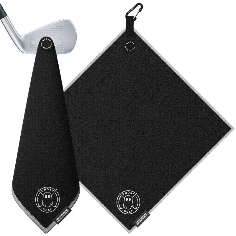 GHOST GOLF Magnetic Golf Towel, Black