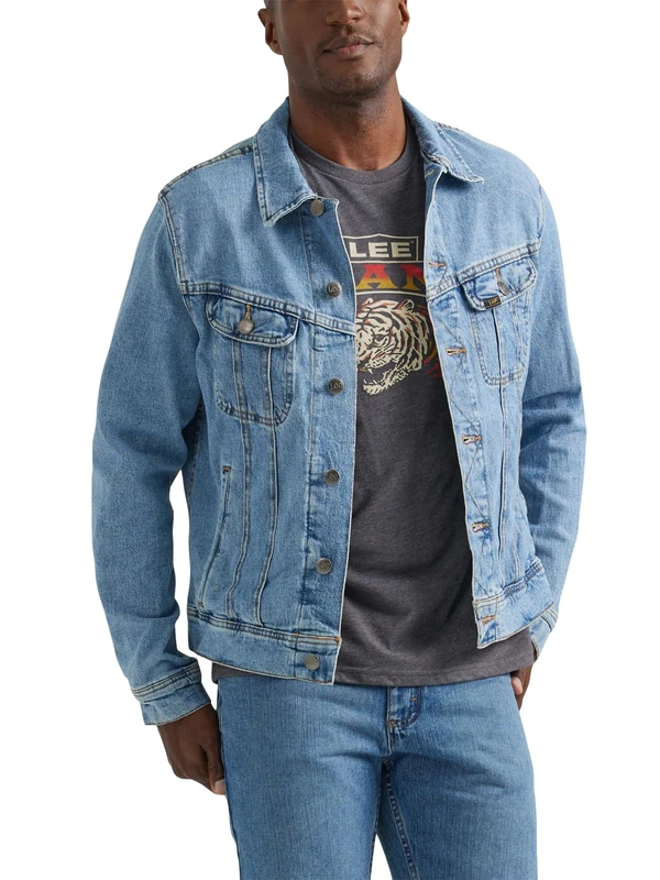 Lee Men's Legendary Classic Rider Jacket Denim, Blue Solo, S