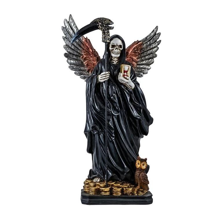 DRW Santa Muerte Black Figure with wings 18x11x33cm