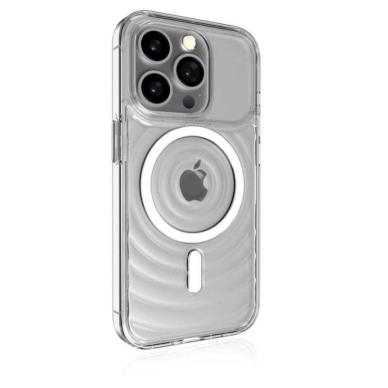 STM Reawaken Ripple MagSafe Case for iPhone 15 Pro Max - Designed to Calm Your Mind - High-Clarity Polycarbonate - Impact Absorbing TPU for Enhanced Drop Protection - Clear - Image 1
