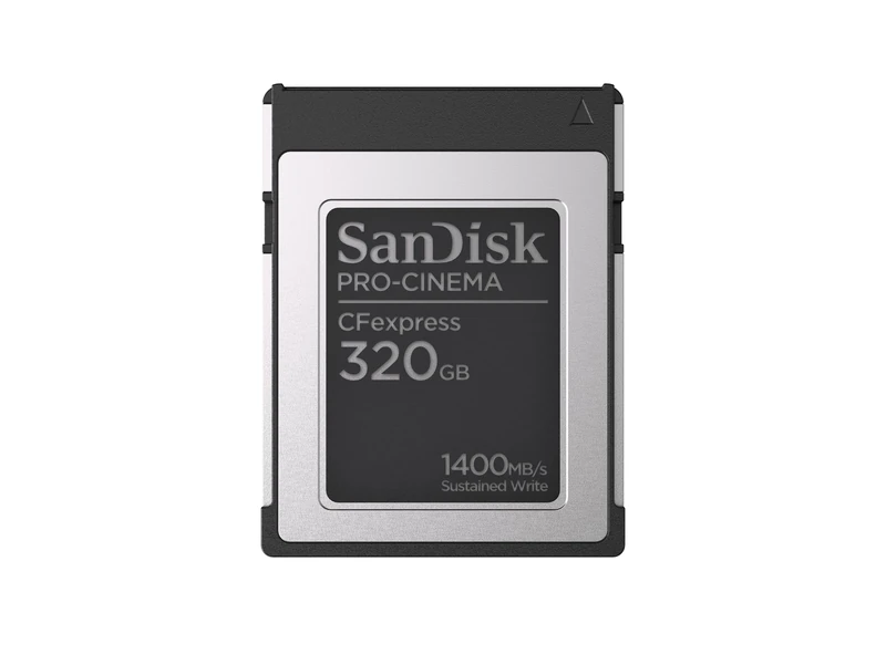 SanDisk 320GB PRO-CINEMA Cfexpress Type B, up to 1500 MB/s write, up to 1700 MB/s read speeds, Flawless 8K video capture