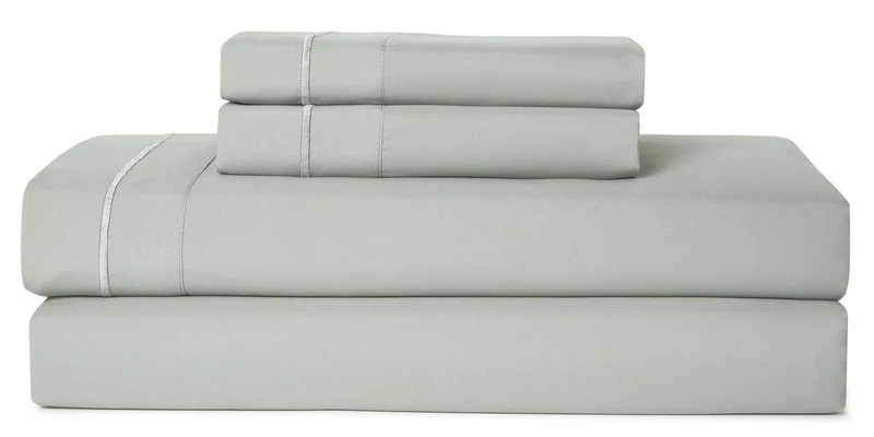 CASUAL LIVING 32630 Queen Size Hotel Style Premium Silky Soft Luxury Cooling Technology Machine Washable Quick Dry Anti-Wrinkle Bedding 4-Piece Sheets and Pillowcases Set, Queen, Sage Green