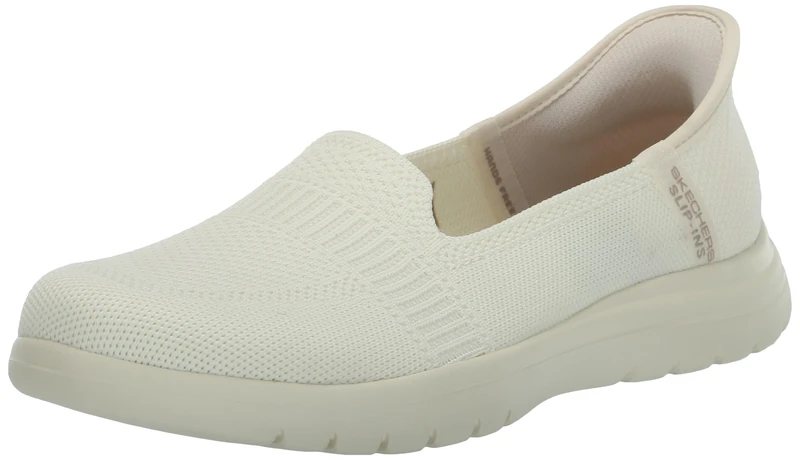 Skechers Women's On-The-Go Flex Camellia Slip-On Sneakers, Off-White Textile, 5.5 UK