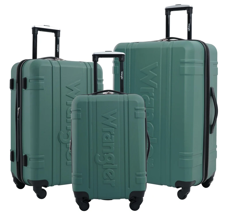Wrangler 3 Piece Astral Travel Luggage Set, Sage Brush, 3 Piece Set, 3 Piece Astral Travel Luggage Set