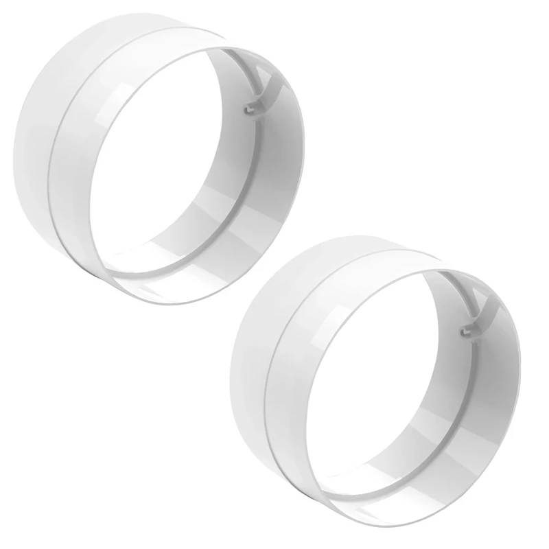 2 X 125mm Connector Plastic Round Connector 125mm - 5 inch to Connect Duct Pipe or Flexible Ducting Hose -Tumbler Dryer – Cooker Hood