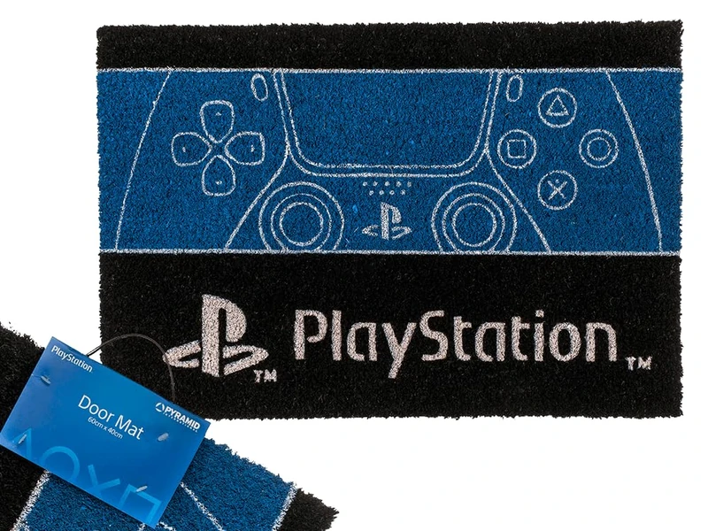 Out of the blue Playstation Door Mat 60 x 40 cm with Header Card for Hanging - Image 1