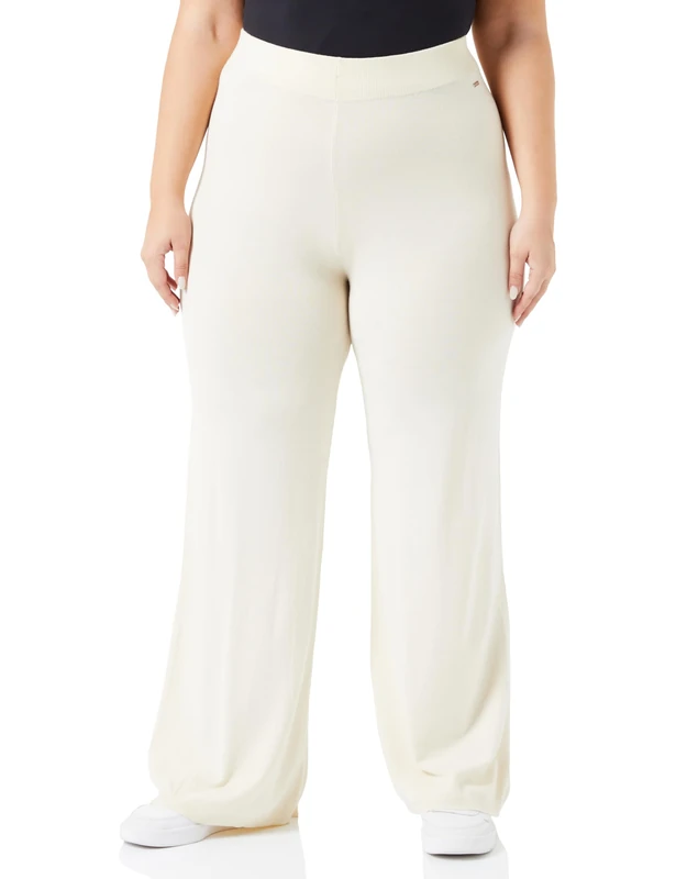 baradello Women's Knitted Trousers, Wool White, X XX-Large