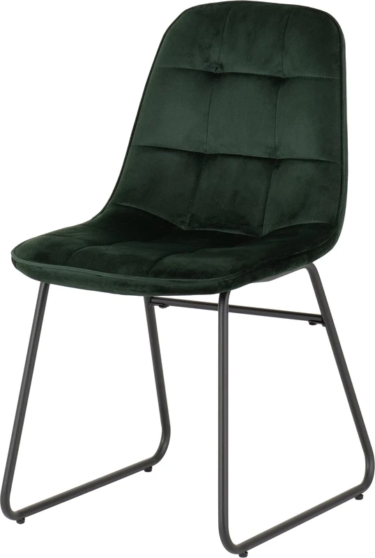 Seconique Lukas Dining Chair Set of 2 in Emerald Green Velvet