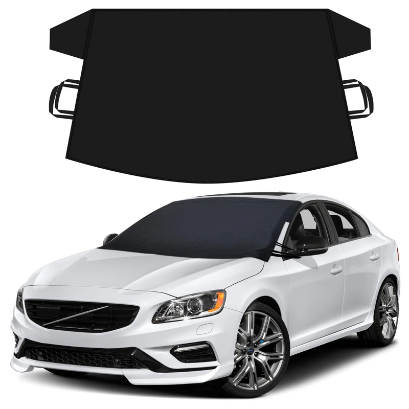 Windshield Cover for Ice and Snow | Durable Oxford Fabric | Winter Car Cover for SUV, Sedan, Coupe & Hatchback | Protection from Snow, Ice & Frost | Essential Car Winter Accessories | Medium (69"x42")