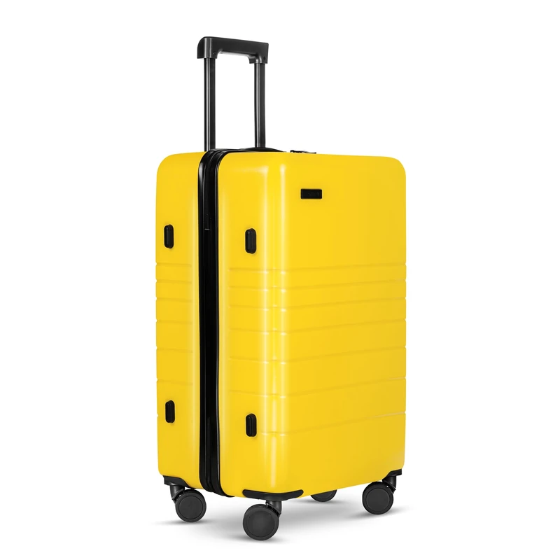 ETERNITIVE - Suitcase I Travel Suitcase Made of ABS I Trolley I Travel Trolley Lightweight with Double Wheels 360° I Hard Case with TSA Lock, Yellow, Mittlerer Koffer, Medium - Image 1