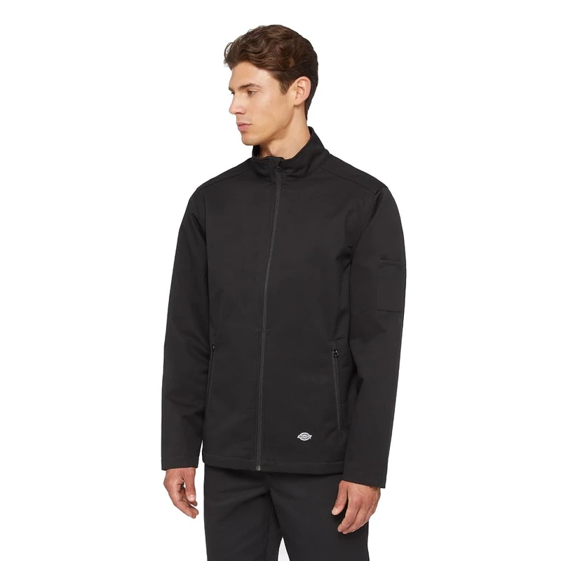 Dickies, Men's, FULL ZIP SOFTSHELL JACKET, BLACK, 3XL