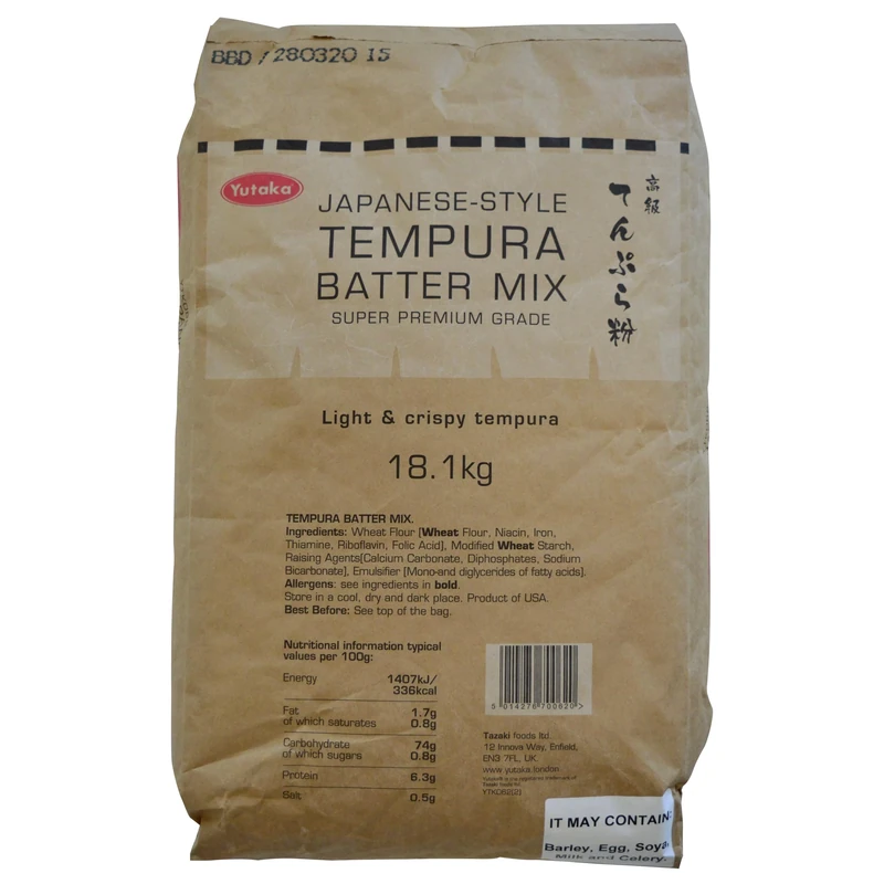 Yutaka Tempura Batter Mix 18.1kg Light & Crispy Japanese Frying Mix – Bulk Foodservice Pack Vegan Vegetarian