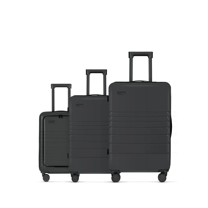 ETERNITIVE - Suitcase I Travel Suitcase Made of ABS I Trolley I Travel Trolley Lightweight with Double Wheels 360° I Hard Case with TSA Lock, graphitegray, Kofferset 3-tlg., Set - 3 pieces (S + M + L)