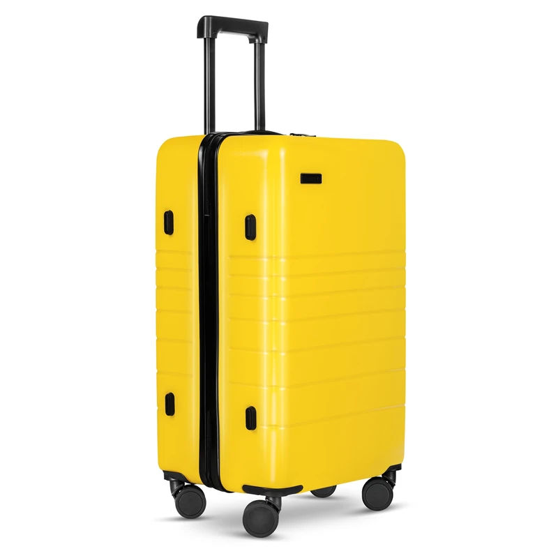 ETERNITIVE - Suitcase I Travel Suitcase Made of ABS I Trolley I Travel Trolley Lightweight with Double Wheels 360° I Hard Case with TSA Lock, Yellow, L, Large