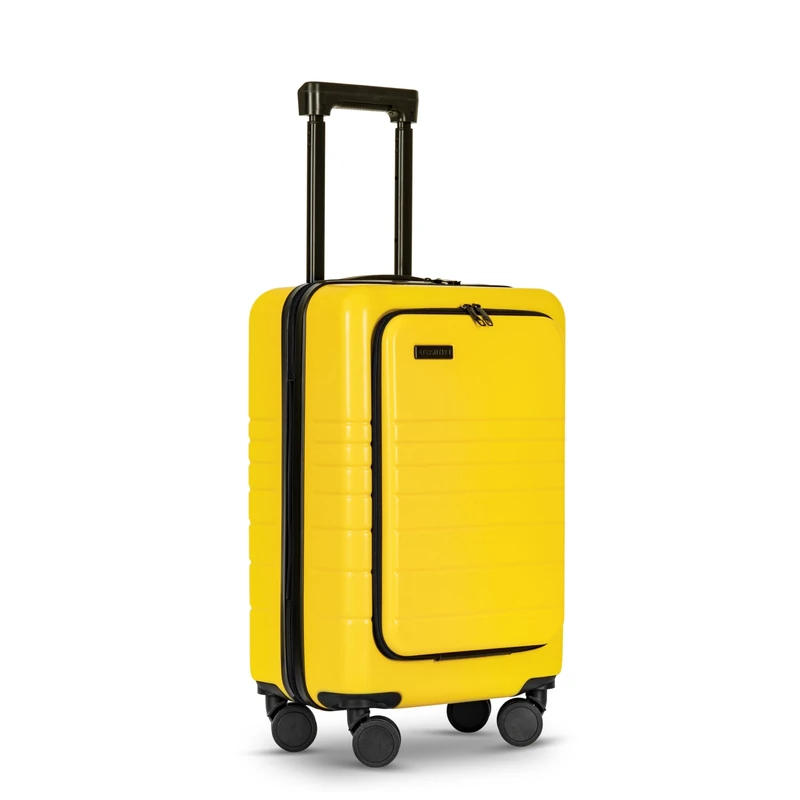 ETERNITIVE - Suitcase I Travel Suitcase Made of ABS I Trolley I Travel Trolley Lightweight with Double Wheels 360° I Hard Case with TSA Lock, Yellow, Handgepäck, Hand Luggage (S)