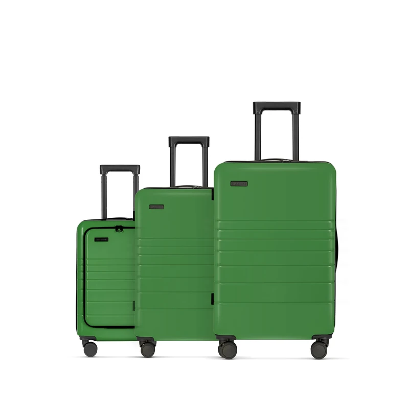 ETERNITIVE - Suitcase I Travel Suitcase Made of ABS I Trolley I Travel Trolley Lightweight with Double Wheels 360° I Hard Case with TSA Lock, Green, Large, Medium, Small, Set - 3 Pieces (S + M + L)