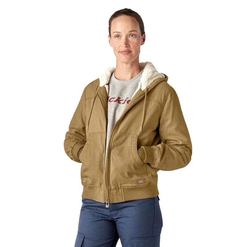 Dickies, Women's, SHERPA DUCK BOMBER, NUBUCK, M - Image 1