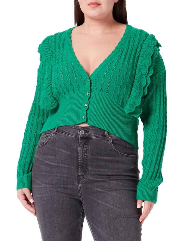 NALLY Women's Cardigan, Forest Green, XL