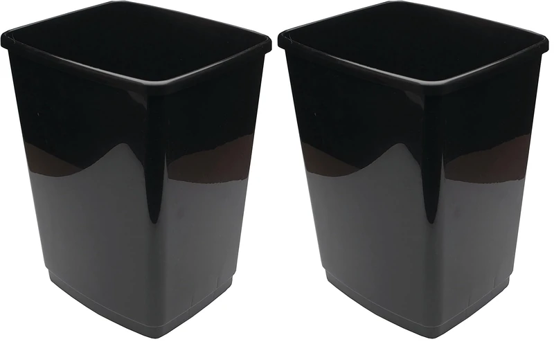 2WORK Swing Bin Base Only 50 Litre Plastic Black 2W02381 (Pack of 2)