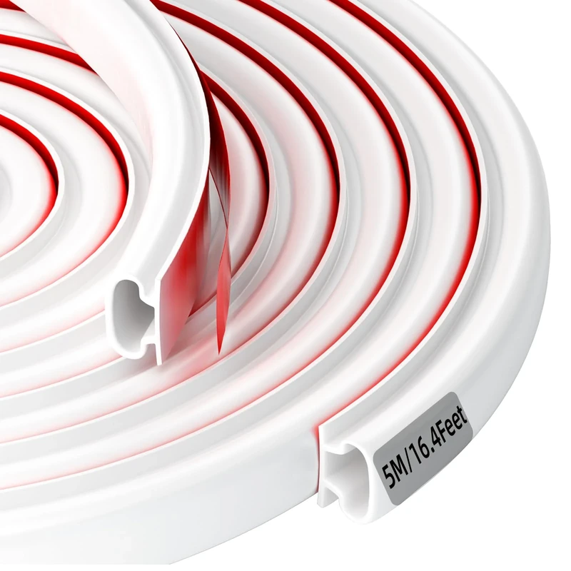 Weather Stripping Door Seal Strip, D-Shape Self Adhesive Rubber Window Seal Strip, Draught Excluder for Door Frame Insulation Soundproof, Suit for 2.5 to 5.5mm Gap (5M, White)