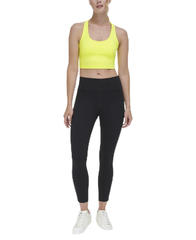 DKNY Women's High Waist 7/8 Legging Logo Leggings, Zest,