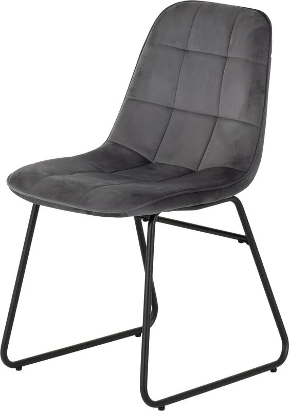 Seconique Lukas Dining Chair Set of 2 in Grey Velvet