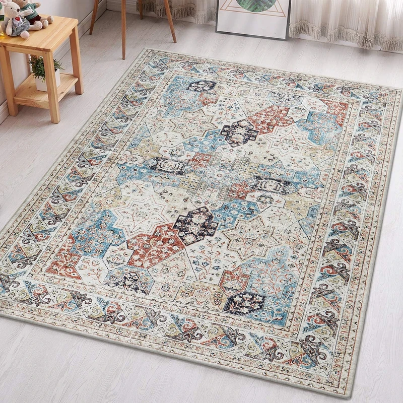 Aspire Homeware Rugs for Bedroom Living Room - Traditional Area Rugs 40x60 cm Coastal Cashmere Style Soft Short Pile Vintage Rug - Carpet for Dining Room Easy To Clean
