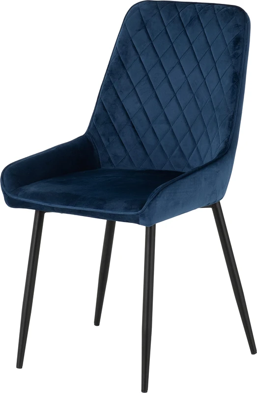 Seconique Avery Dining Chair Set of 2 in Sapphire Blue Velvet