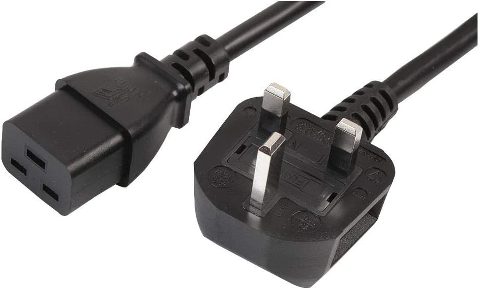 ShaniTech 2M C19 Power Cable UK Plug To IEC 320 Extension Cord Lead HO5VV-F 3G1.5mm²