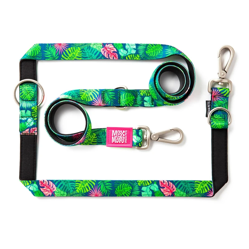Max & Molly Multifunctional Dog Lead 2 m with 2 Carabiners, Tropical/L Shoulder Lead Padded, Safe & Flexible - Comfort for Your Faithful Companion