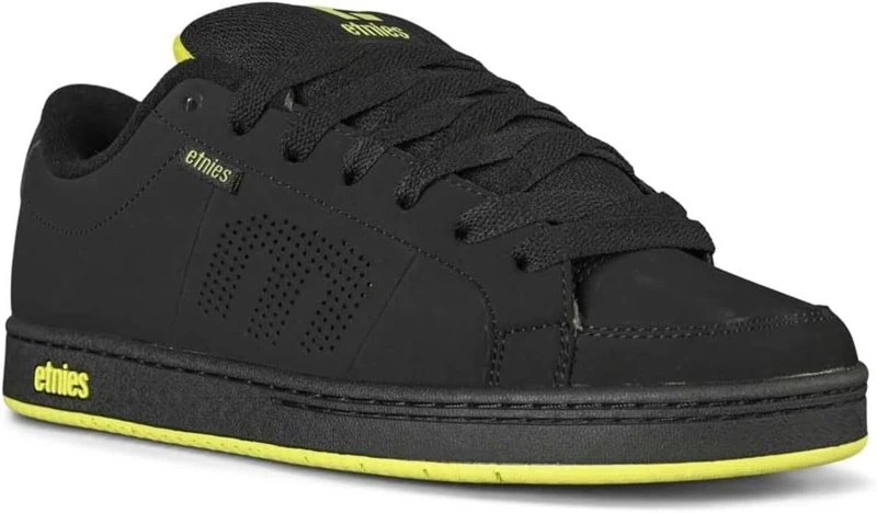 Etnies Kingpin - Classic Skate Heritage Fashion Style with on-Trend Puffy Look, Reinforced Cupsole - Black/Green/Black - 12