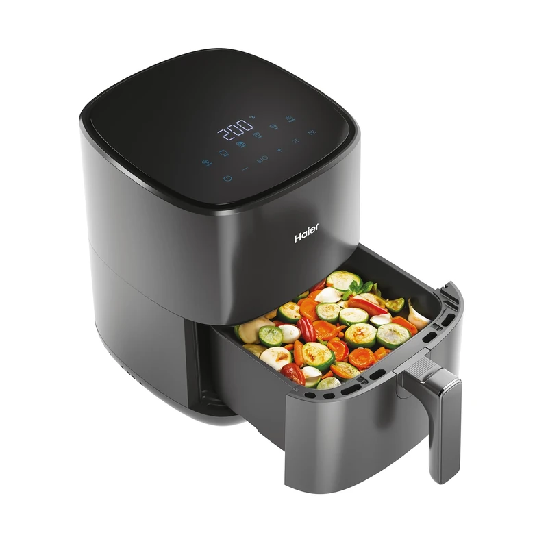 Haier 5L Air Fryer, I-Master Series 5, Digital Control with 6 Cooking Functions, Air Fry, Bake, Roast, Grill, Defrost and Dehydate, hOn App Recipes, Black [HAF5P]