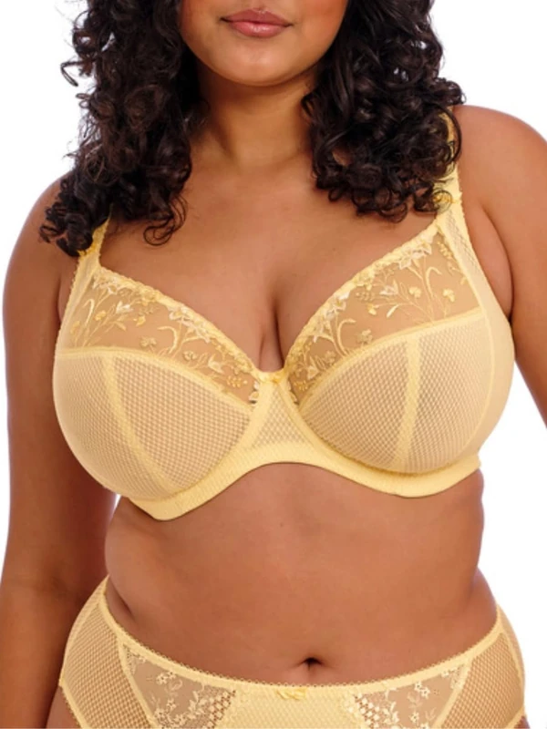 Elomi Women's Plus Size Charley Underwire Plunge Bra, Lemon Fizz, 34F - Image 1